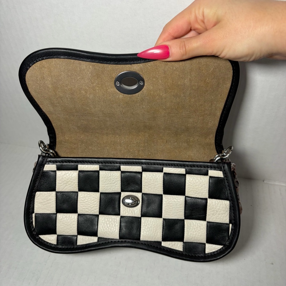 Coach COACHTOPIA CHECKERBOARD LEATHER WAVY DINKY BAG Shoulder Crossbody - Picture 6 of 8